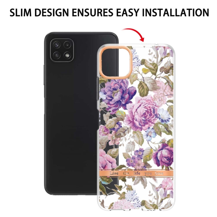 For Samsung Galaxy A22 5G Flowers and Plants Series IMD TPU Phone Case