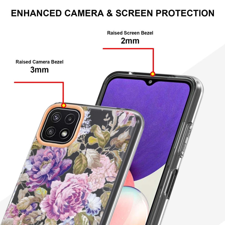 For Samsung Galaxy A22 5G Flowers and Plants Series IMD TPU Phone Case