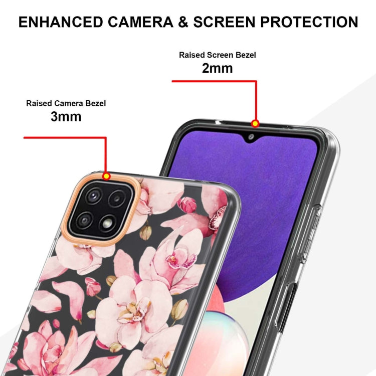 For Samsung Galaxy A22 5G Flowers and Plants Series IMD TPU Phone Case
