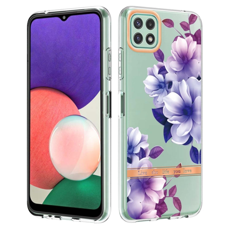 For Samsung Galaxy A22 5G Flowers and Plants Series IMD TPU Phone Case