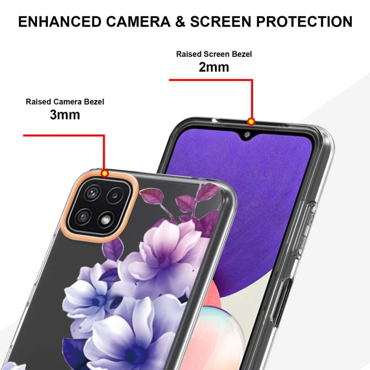 For Samsung Galaxy A22 5G Flowers and Plants Series IMD TPU Phone Case
