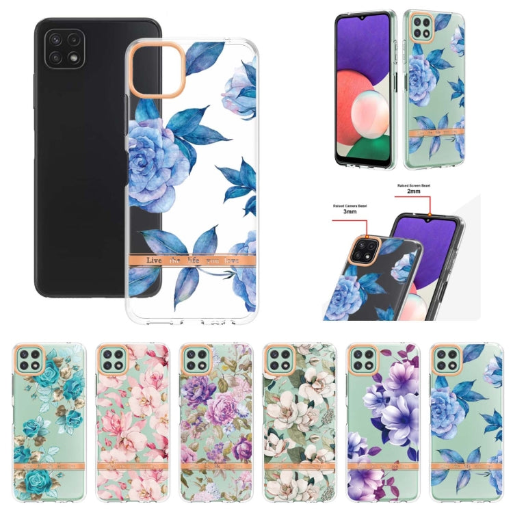 For Samsung Galaxy A22 5G Flowers and Plants Series IMD TPU Phone Case