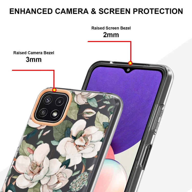 For Samsung Galaxy A22 5G Flowers and Plants Series IMD TPU Phone Case