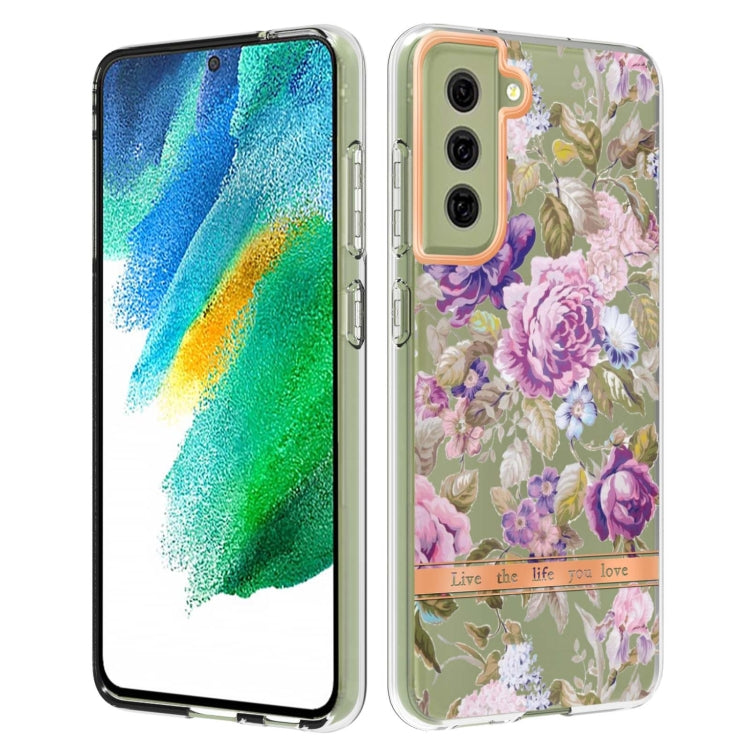 For Samsung Galaxy S21 FE 5G Flowers and Plants Series IMD TPU Phone Case