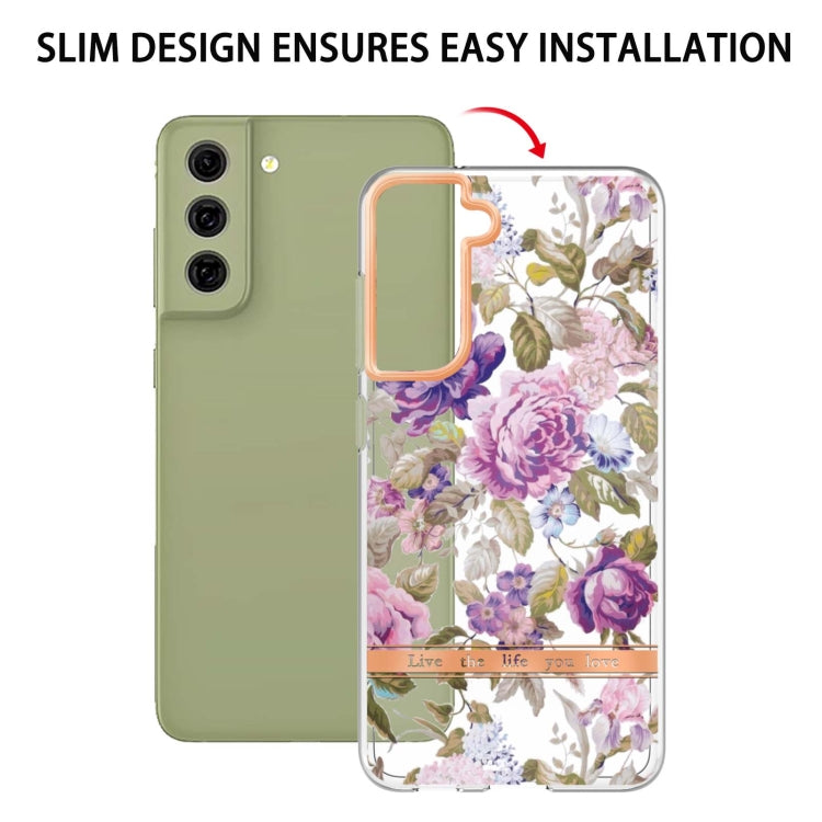For Samsung Galaxy S21 FE 5G Flowers and Plants Series IMD TPU Phone Case