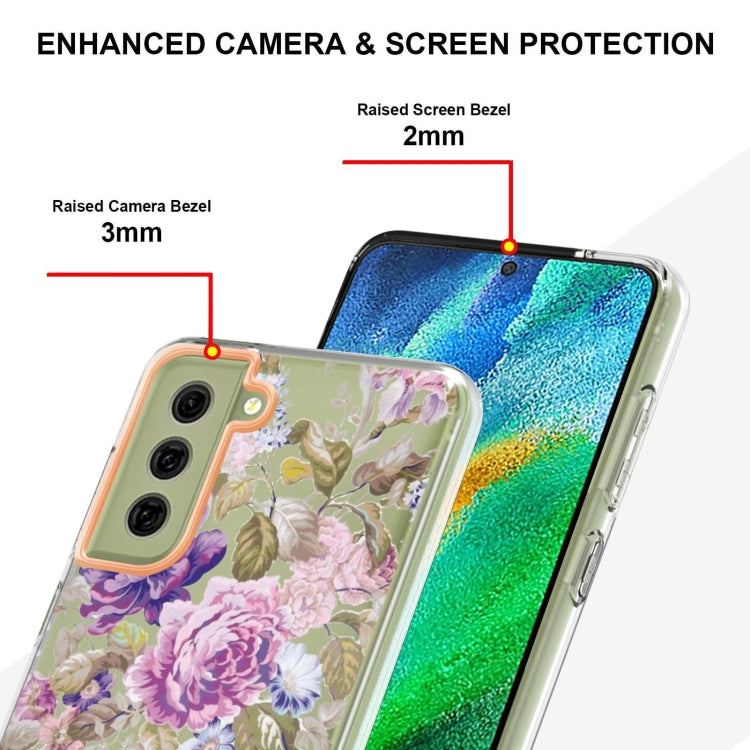 For Samsung Galaxy S21 FE 5G Flowers and Plants Series IMD TPU Phone Case