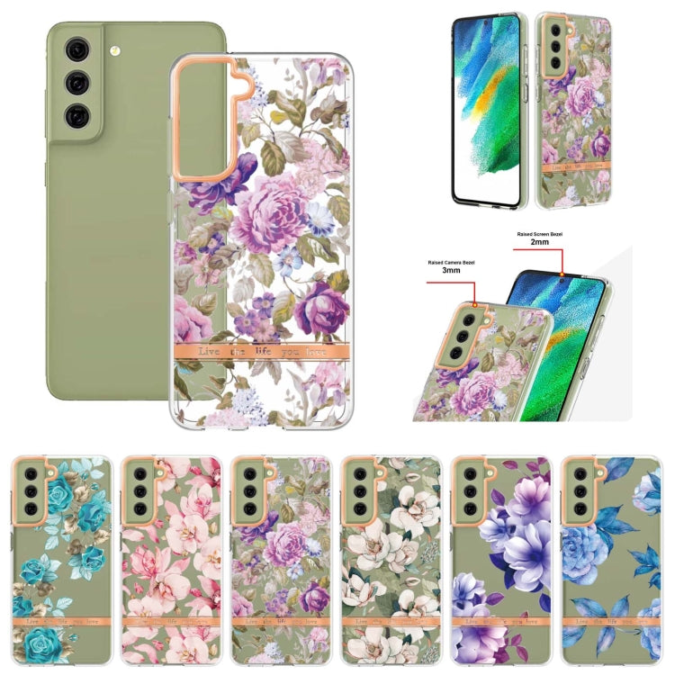 For Samsung Galaxy S21 FE 5G Flowers and Plants Series IMD TPU Phone Case