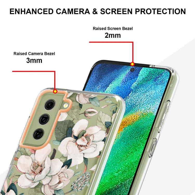 For Samsung Galaxy S21 FE 5G Flowers and Plants Series IMD TPU Phone Case