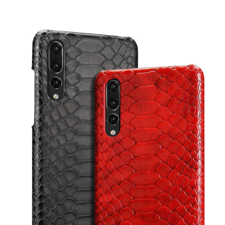 For Huawei P20 Snakeskin Texture PC + PU Case