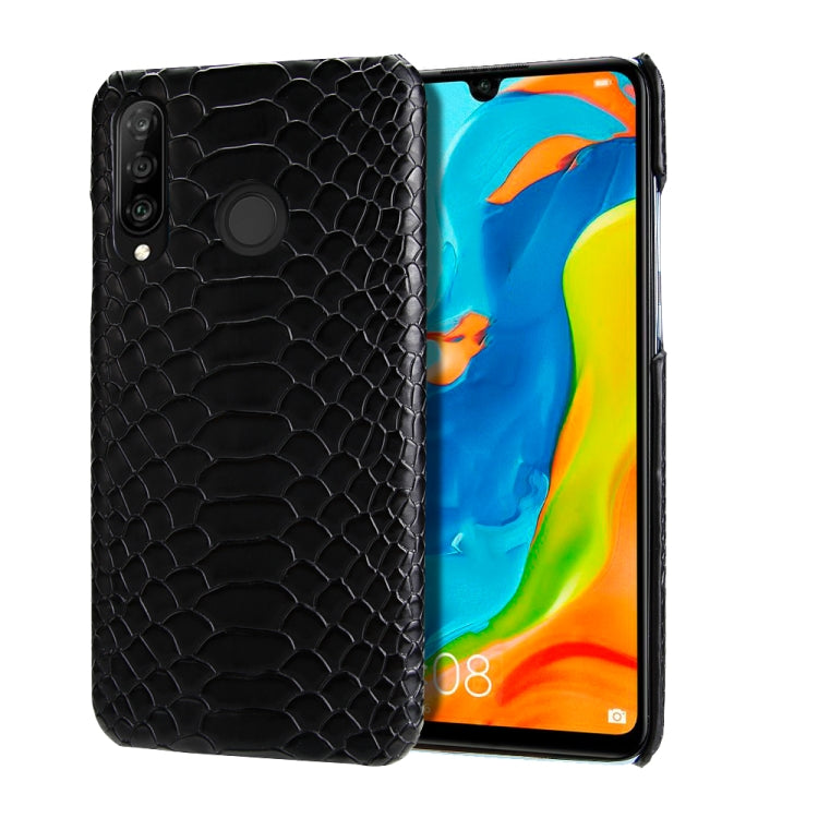 For Huawei P30 Lite Snakeskin Texture PC + PU Case