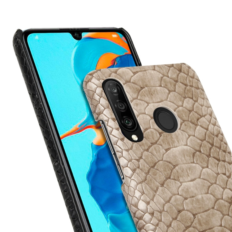 For Huawei P30 Lite Snakeskin Texture PC + PU Case