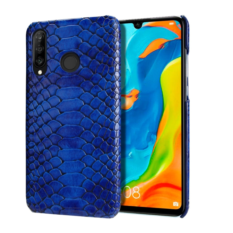 For Huawei P30 Lite Snakeskin Texture PC + PU Case