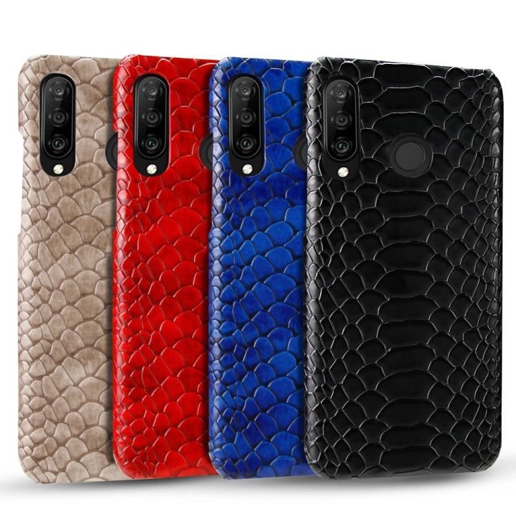 For Huawei P30 Lite Snakeskin Texture PC + PU Case