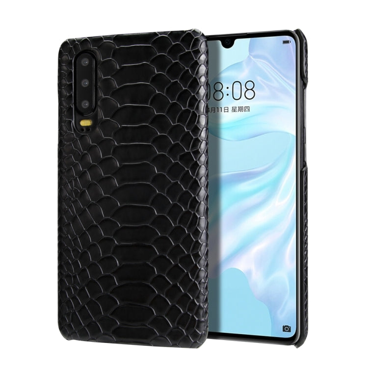 For Huawei P30 Snakeskin Texture PC + PU Case