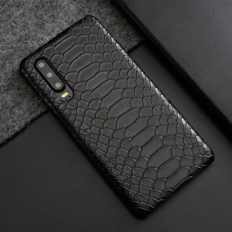 For Huawei P30 Snakeskin Texture PC + PU Case