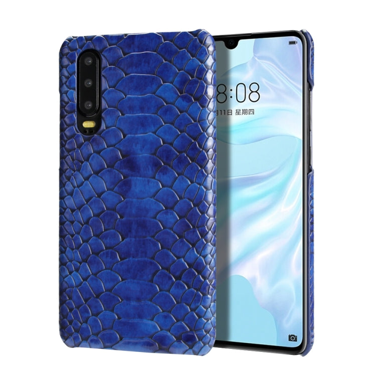For Huawei P30 Snakeskin Texture PC + PU Case