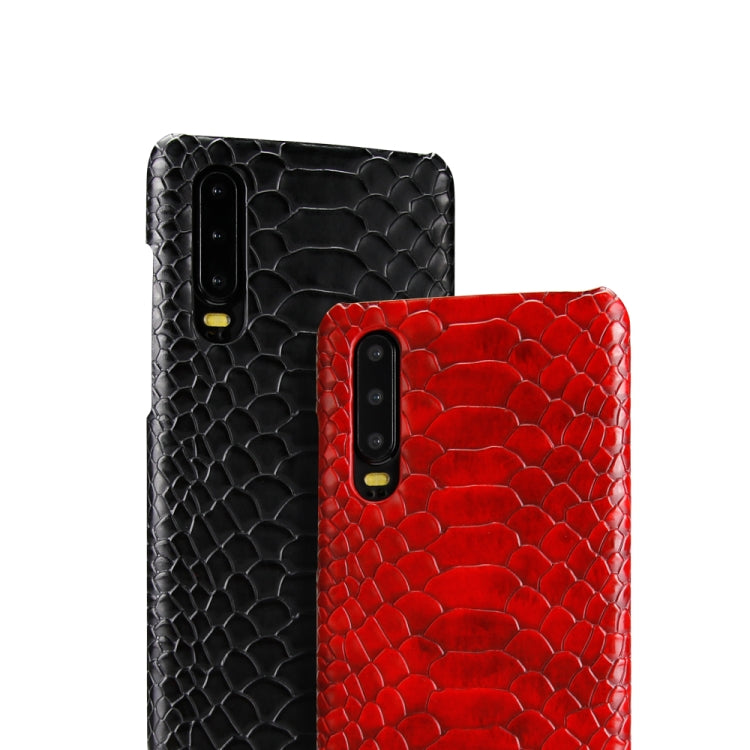 For Huawei P30 Snakeskin Texture PC + PU Case