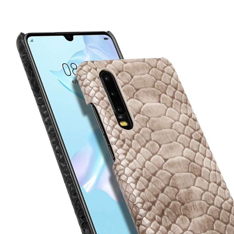 For Huawei P30 Snakeskin Texture PC + PU Case