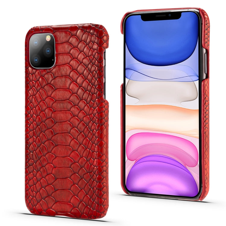 For iPhone 11 Snakeskin Texture PC + PU Case