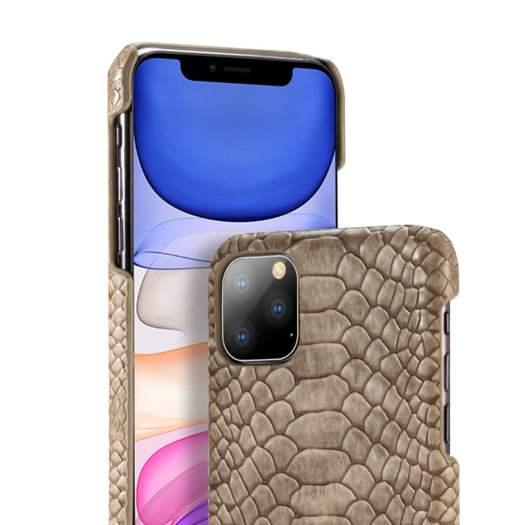 For iPhone 11 Snakeskin Texture PC + PU Case