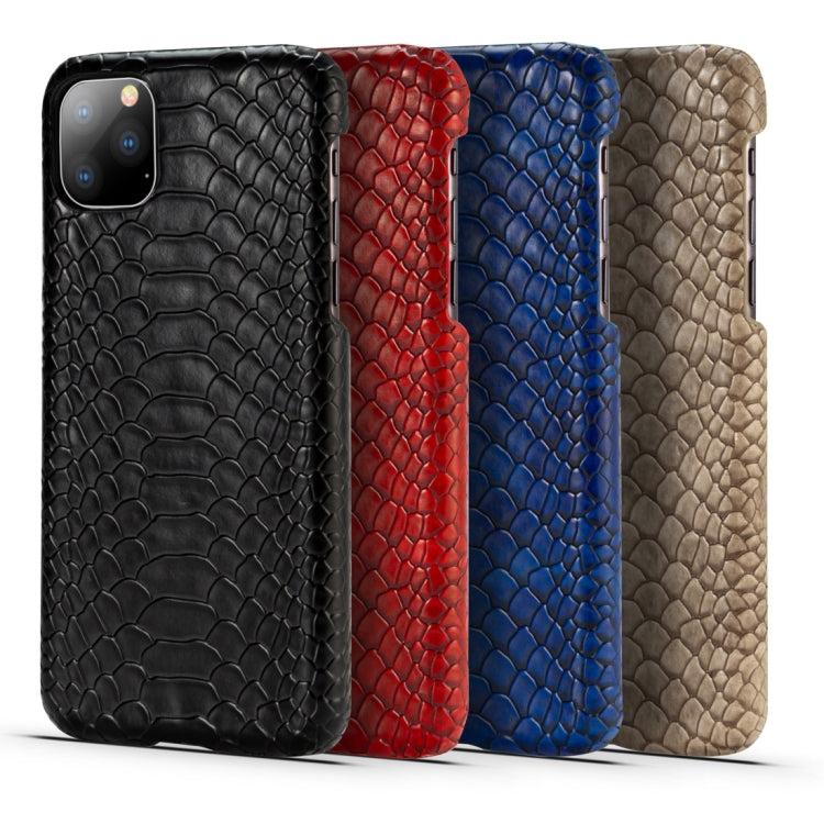 For iPhone 11 Pro Snakeskin Texture PC + PU Case
