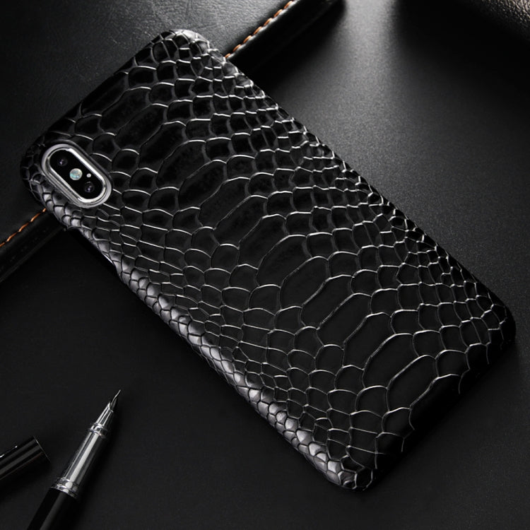 For iPhone X / XS Snakeskin Texture PC + PU Case