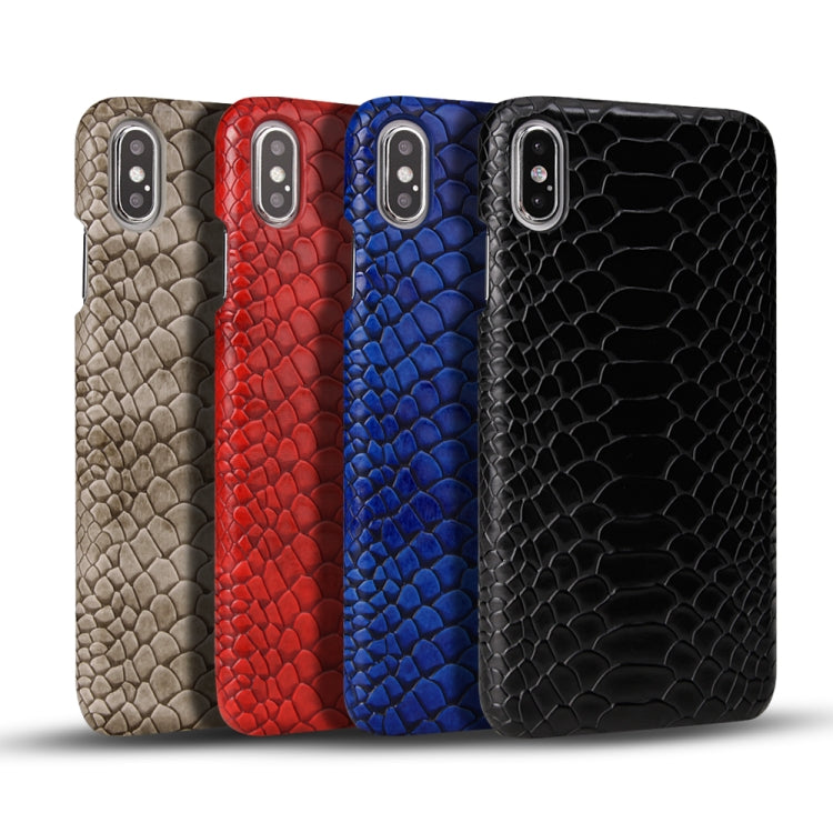 For iPhone X / XS Snakeskin Texture PC + PU Case