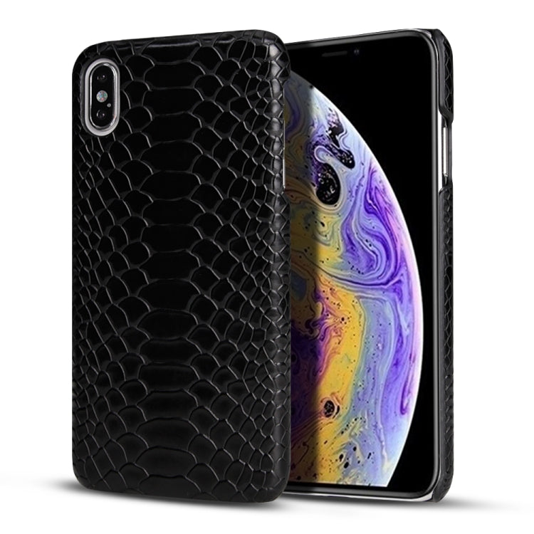 For iPhone XS Max Snakeskin Texture PC + PU Case
