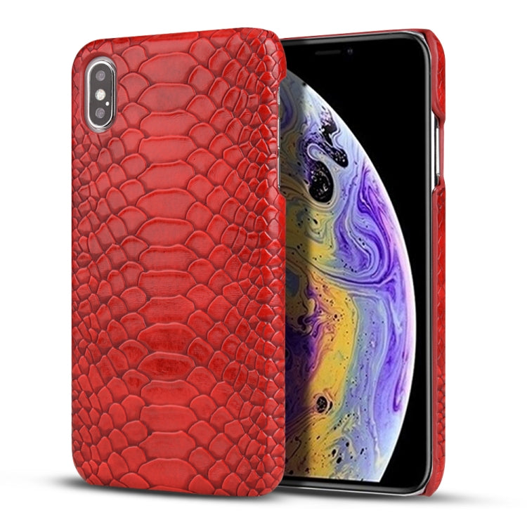 For iPhone XR Snakeskin Texture PC + PU Case