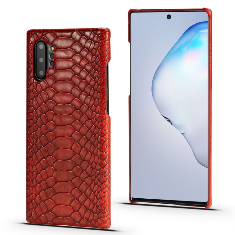 For Galaxy Note10 Snakeskin Texture PC + PU Case