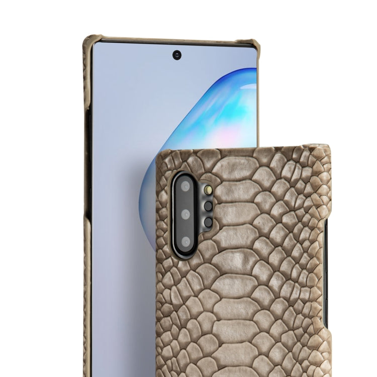 For Galaxy Note10 Snakeskin Texture PC + PU Case