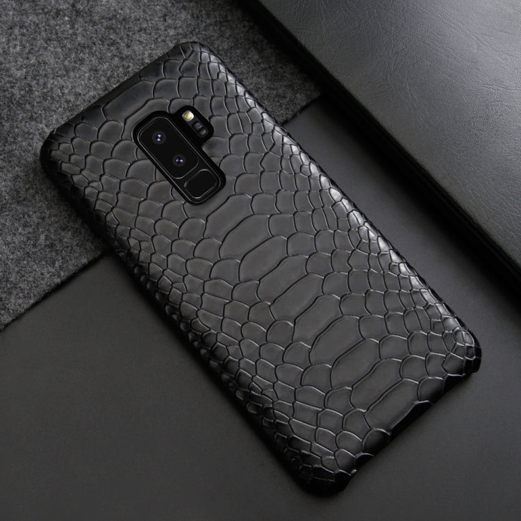 For Galaxy S9+ Snakeskin Texture PC + PU Case
