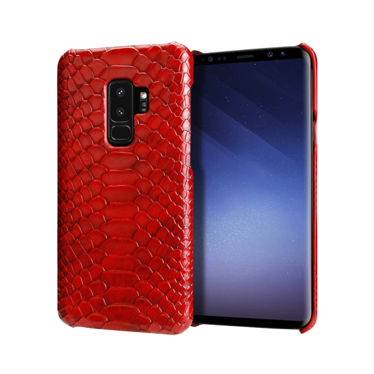 For Galaxy S9+ Snakeskin Texture PC + PU Case