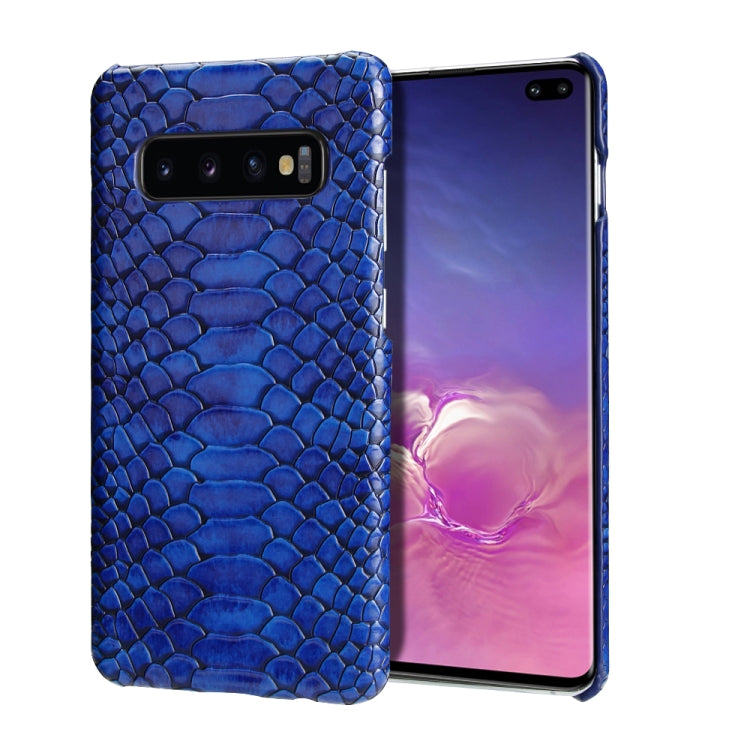 For Galaxy S10 Snakeskin Texture PC + PU Case