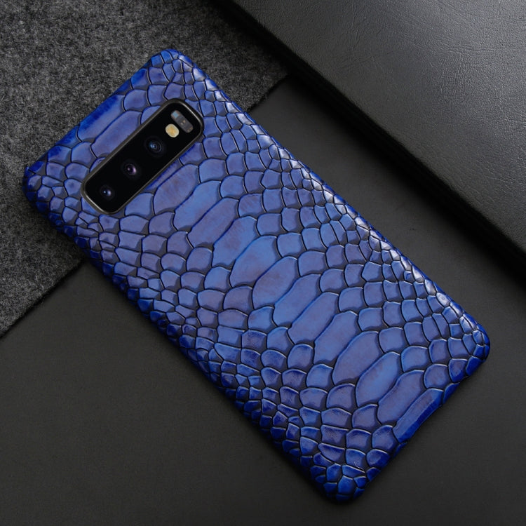 For Galaxy S10 Snakeskin Texture PC + PU Case