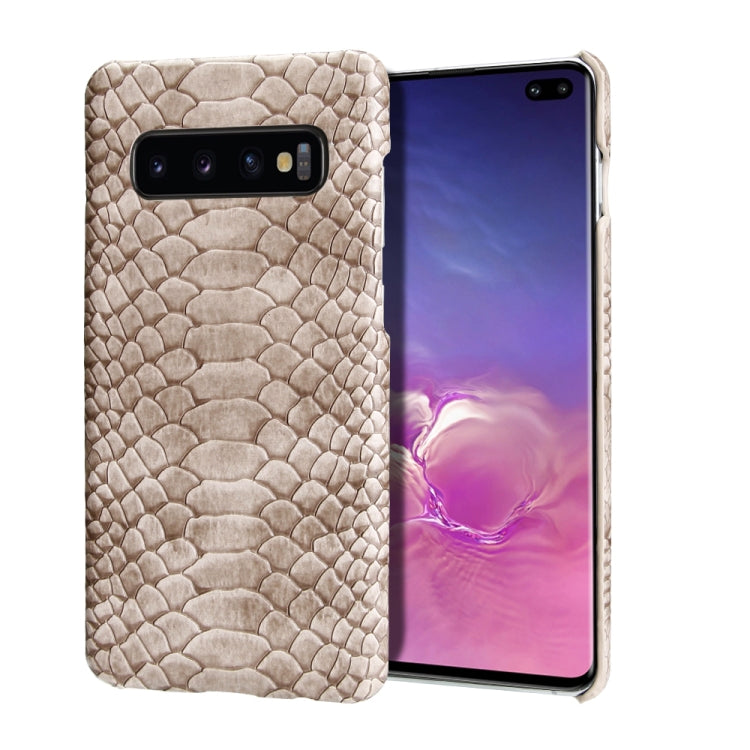 For Galaxy S10e Snakeskin Texture PC + PU Case