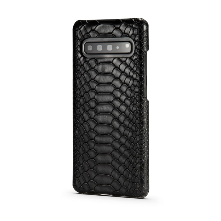 For Galaxy S10 5G Snakeskin Texture PC + PU Case