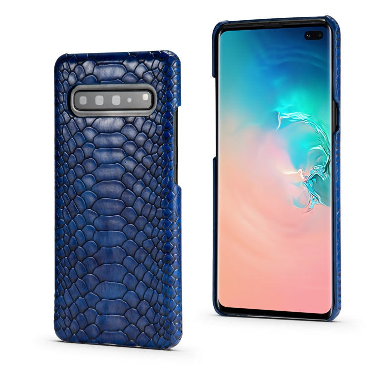 For Galaxy S10 5G Snakeskin Texture PC + PU Case