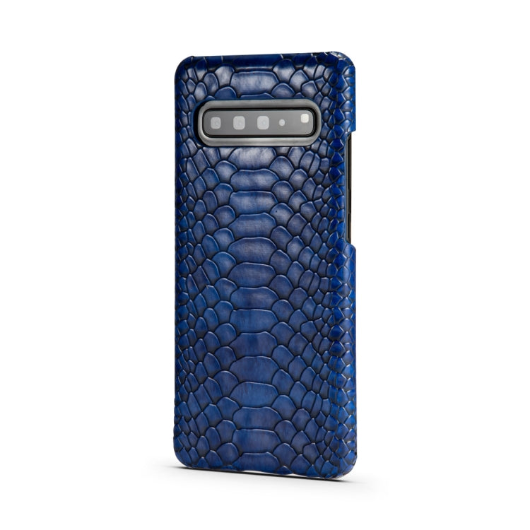 For Galaxy S10 5G Snakeskin Texture PC + PU Case