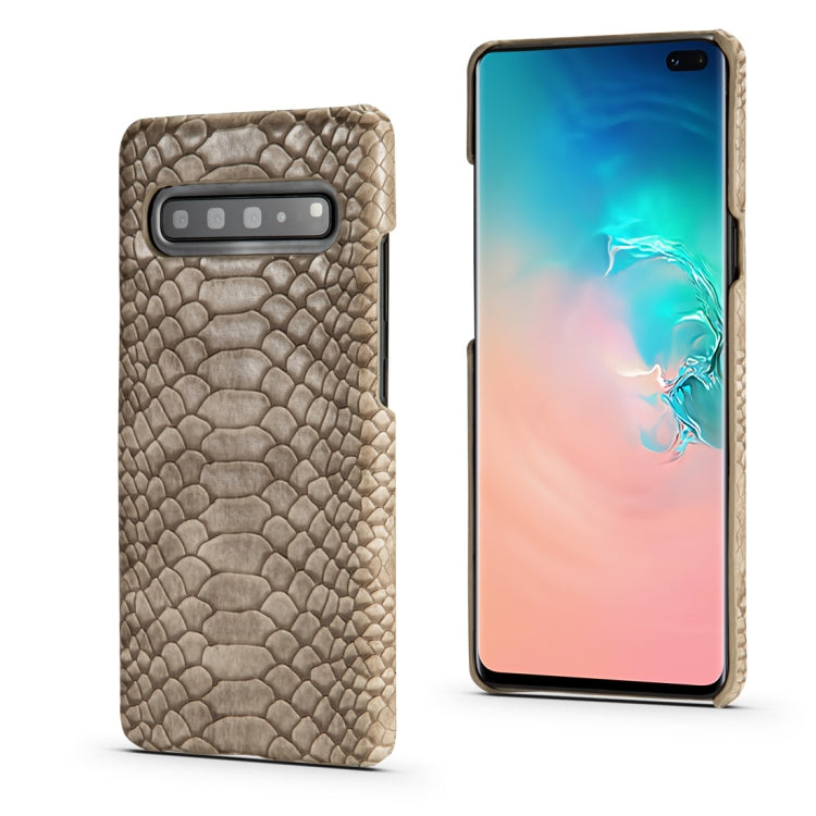 For Galaxy S10 5G Snakeskin Texture PC + PU Case