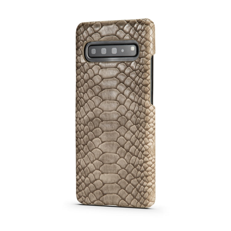For Galaxy S10 5G Snakeskin Texture PC + PU Case