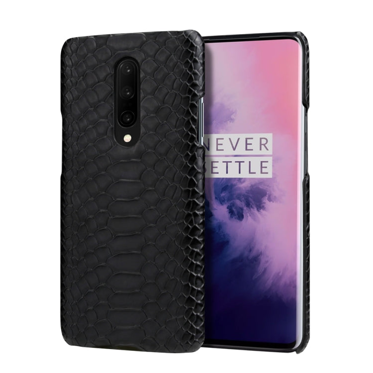 For OnePlus 7 Pro Snakeskin Texture PC + PU Case