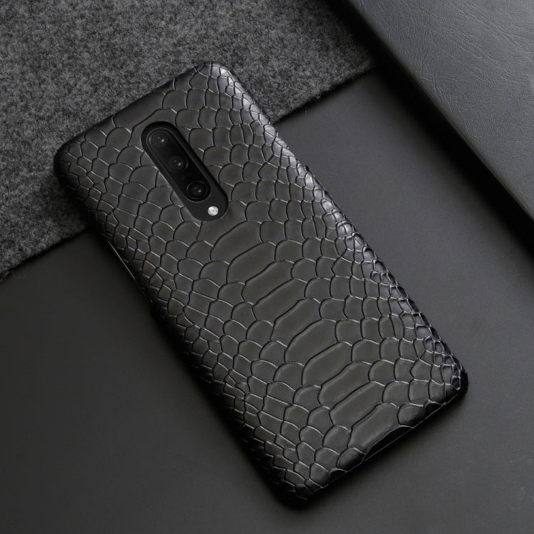 For OnePlus 7 Pro Snakeskin Texture PC + PU Case