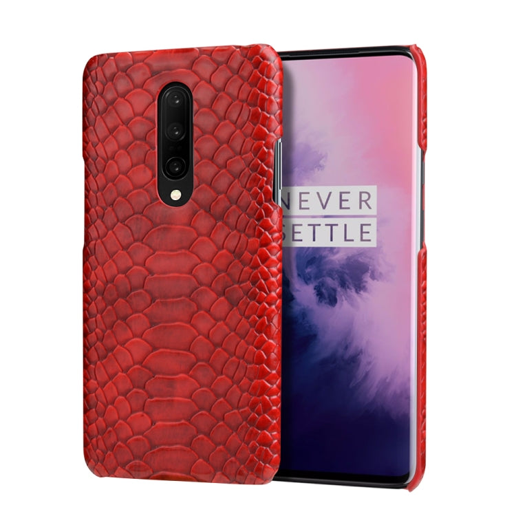 For OnePlus 7 Pro Snakeskin Texture PC + PU Case