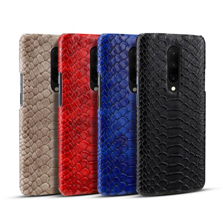For OnePlus 7 Pro Snakeskin Texture PC + PU Case