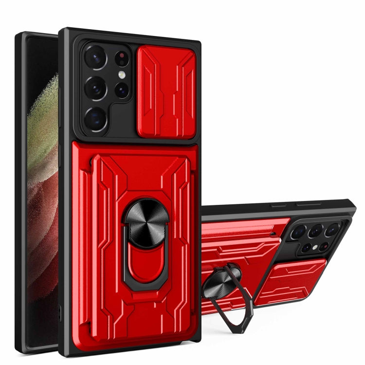 For Samsung Galaxy S22 Ultra 5G Sliding Camshield Card Phone Case