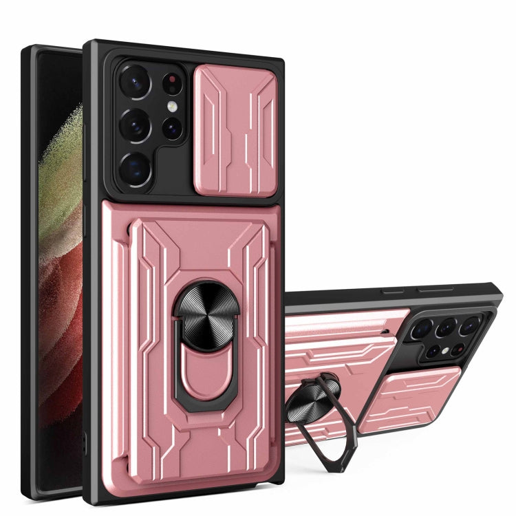 For Samsung Galaxy S22 Ultra 5G Sliding Camshield Card Phone Case