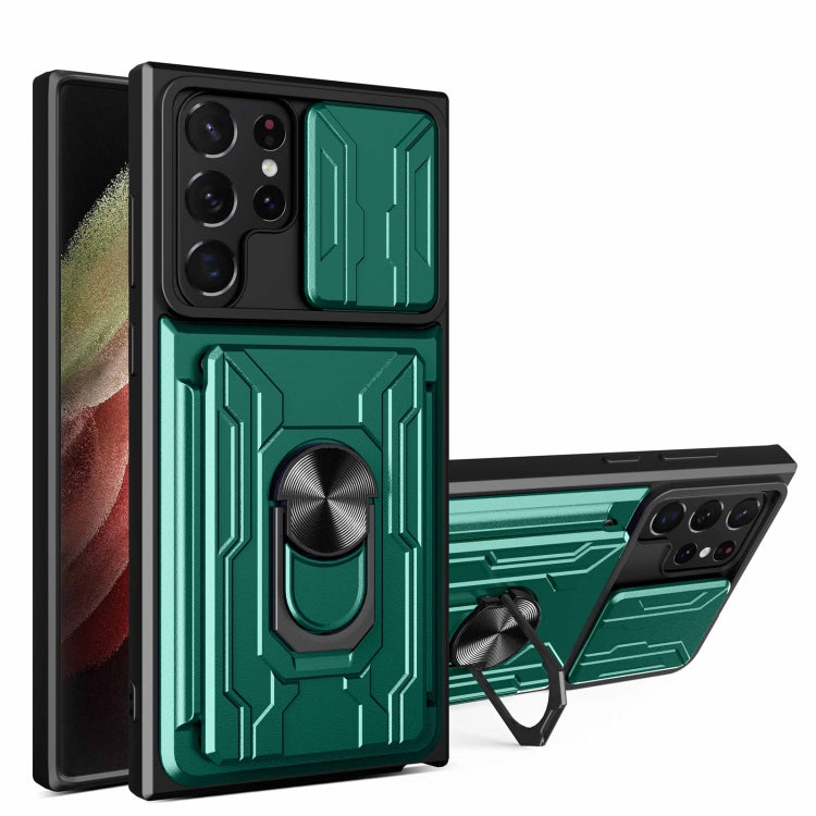 For Samsung Galaxy S22 Ultra 5G Sliding Camshield Card Phone Case