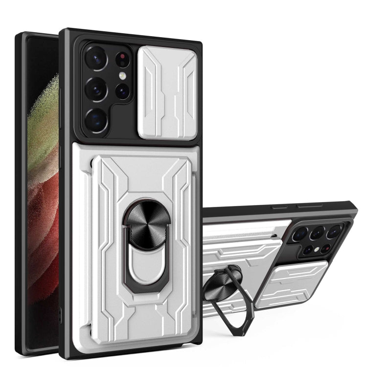 For Samsung Galaxy S22 Ultra 5G Sliding Camshield Card Phone Case