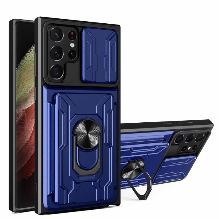 For Samsung Galaxy S22 Ultra 5G Sliding Camshield Card Phone Case